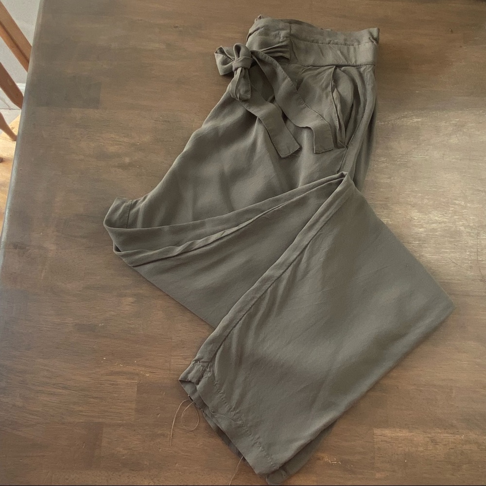 Ambiance appeal olive green casual trousers